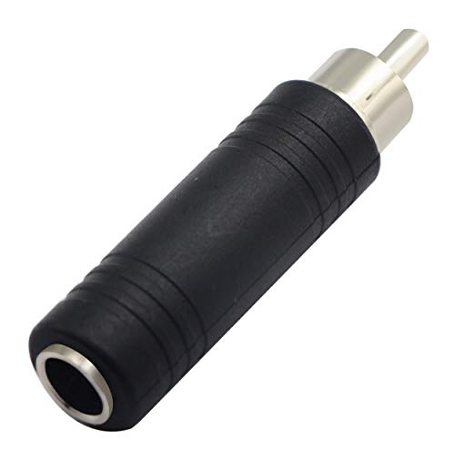 6.35mm to RCA Adapter RCA Male Plug to 6.35mm 1/4 Inch Mono Female Audio Mic Plug Adapter Jack Converterr (5 Pack)