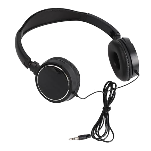 Dioche Foldable Noise Cancelling Headphones, Over-Ear Wired Headset with Stereo HiFi Sound, Compact Lightweight Design for Travel Office Home Use, 3.5mm Blue