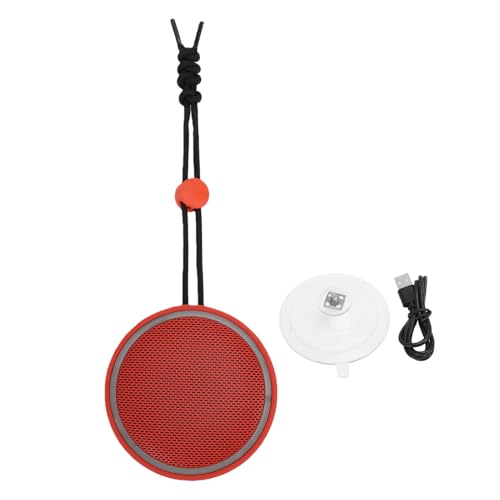 GOWENIC Bluetooth Shower Speaker, Bluetooth 5.3 Connection, IPX6 Water Proof, with Suction Cup and Hanging Rope, for Camping, Cycling or Poolside (Red) - color: Red