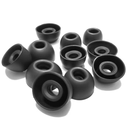 Universal Oval Silicone Ear Tips/Earbuds Tips Replacement for 4.0-7mm LMS | 6 Pairs Rubber Tips Secure Fit & Noise Isolation, Black - color: Oval-Black