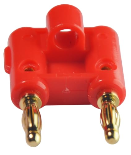 CESS Dual 4mm Banana Male Speaker Plug, Two Way Banana Plug, 10 Pack | Distinct black and red colors make connections easy to identify.