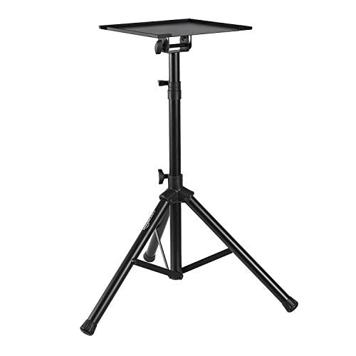 Amazon Basics Adjustable Height Portable Laptop Tripod Stand for Workstation, DJ Equipment, Projector, or Mixer, Black