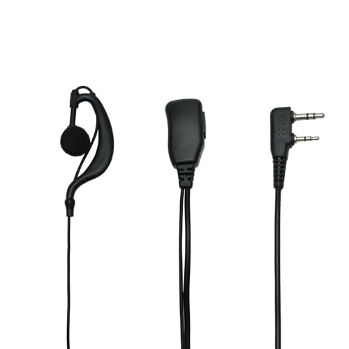 G Shape Headset with PTT Mic Compatible for Baofeng UV-5R BF-888S BF-F8HP BF-F9 Kenwood TK-3140 TK-2202 TK-3400 TK-3402 TK-3107 Two Way Radio 2Pack