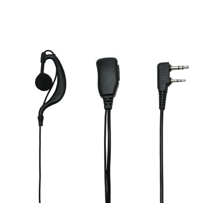 G Shape Headset with PTT Mic Compatible for Baofeng UV-5R BF-888S BF-F8HP BF-F9 Kenwood TK-3140 TK-2202 TK-3400 TK-3402 TK-3107 Two Way Radio 2Pack