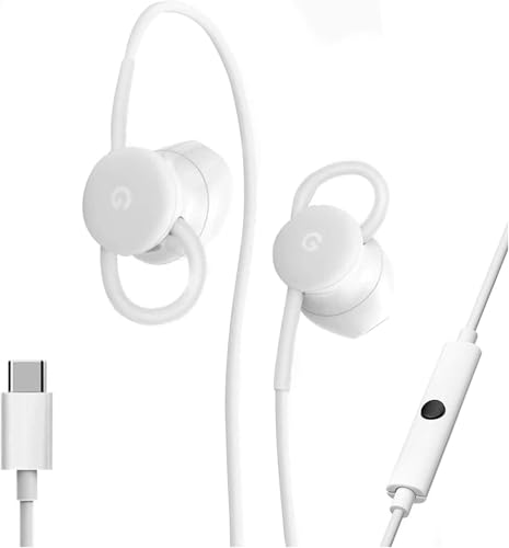 Google Earbuds Wired Headset USB-C, Comfortable Fit, Inline Controls, Compatible with Type-C Phones - White (Retail) - style: RETAIL