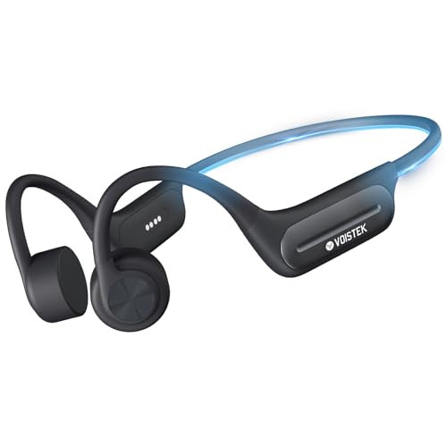 Voistek Bluetooth Bone Conduction Headphones with Mic,Built-in 32GB MP3 Player for Swimming,IP68 Waterproof Headphones,Wireless Earphones for Running Cycling Exercising