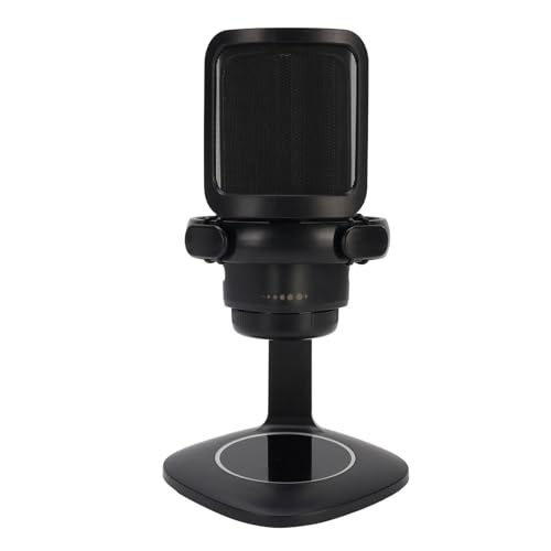 Dpofirs Gaming USB Microphone with RGB, Cardioid Condenser for PC, Streaming, Podcast - Pop Filter, Touch Control, Volume Knob, Instant Mute