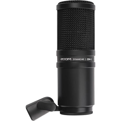 Zoom ZDM-1 Dynamic Podcast Microphone Bundle with On-Stage MS7701B Euro Boom Tripod Stand and 20-Foot XLR Cable — No Phantom Power, XLR Studio Mic for Podcasting, Streaming, Voice Over
