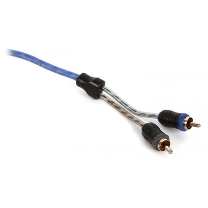 NVX® XIV205 1.64 ft (0.5 Meter) Oxygen Free Copper 2-Channel Twisted Pair V-Series Car Audio RCA Audio Interconnect Cable with Shielded Noise Reduction and Split-tip Silver-Plated Ends | Oxygen Free Copper Twisted Pair V-Series with Shielded Noise Reducti