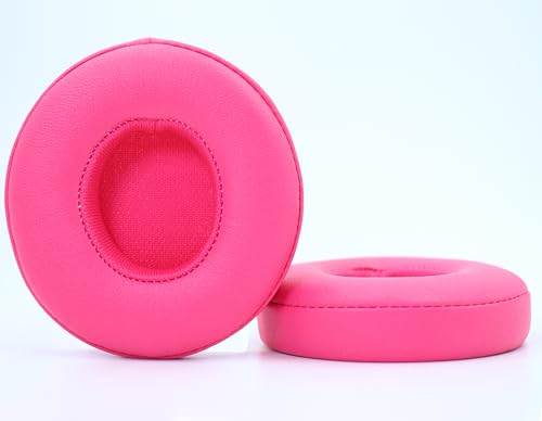 Headphone Replacement Ear Pad Cover Compatible with Beats by Dre Solo3 Solo2 Wired Wireless Headphones Protein Leather Memory Foam Headphone Cushion Ear Muffs-Twilight Red - color: Twilight Red