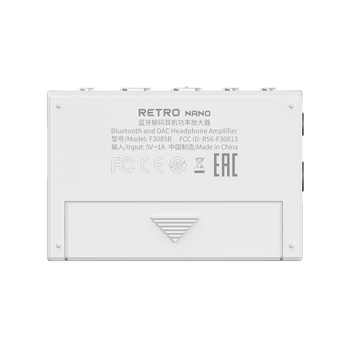 FiiO/Snowsky Retro Nano Bluetooth USB DAC AMP with LDAC, aptX Adaptive, aptX LL (3.5mm Unbalanced & 4.4mm Balanced Output) (White) - color: White