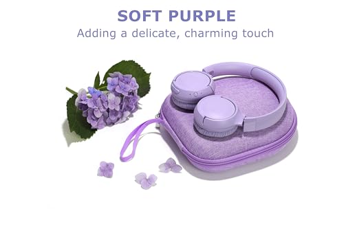 Ginsco Universal Headphone Case Compatible with JBL Tune 510BT 720BT, Sony WH-CH 720N/WH-CH520, with Sony/JBL/Soundcore Q20i Q30/BERIBES/TOZO/KVIDIO etc Wireless Headphones Purple - color: Purple