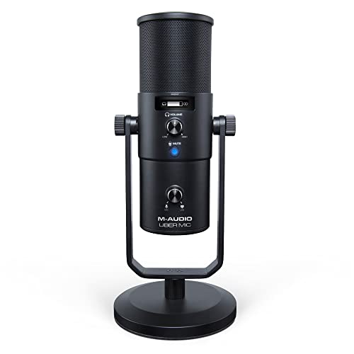 M-Audio Uber Mic | Professional USB Microphone With Switchable Polar Patterns and Integrated Headphone Output, black