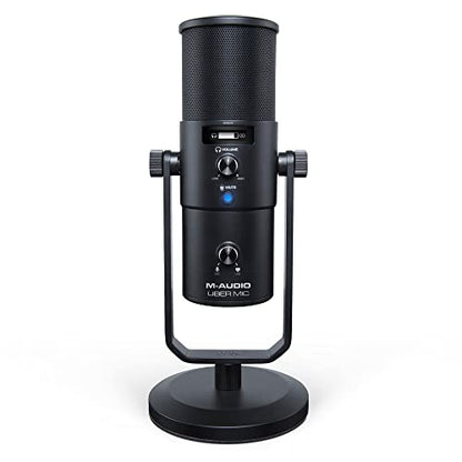 M-Audio Uber Mic | Professional USB Microphone With Switchable Polar Patterns and Integrated Headphone Output, black