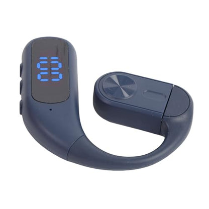 AMONIDA Bluetooth Headset, Single Ear Headset with Earhook Design, Noise Canceling Wireless Handsfree Earpiece for Trucker Driver Business (Blue) - color: Blue