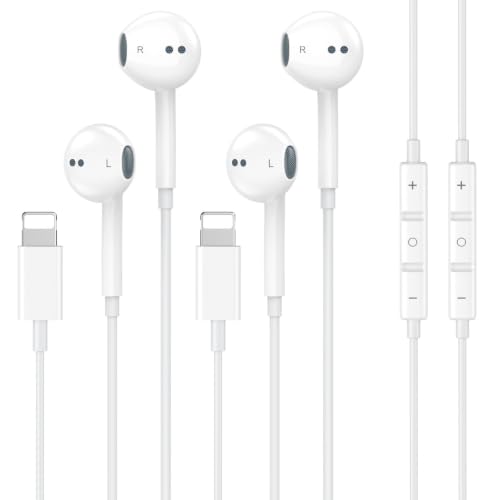 [Apple MFi Certified] Wired Headphones for iPhone Earbuds with Built-in Microphone & Volume Control Nosie Reduction Earphones Headsets Compatible with iPhone 14 13 12 11 Pro Max XS XR X 8 7, 2 Pack