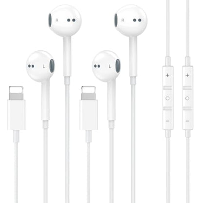 [Apple MFi Certified] Wired Headphones for iPhone Earbuds with Built-in Microphone & Volume Control Nosie Reduction Earphones Headsets Compatible with iPhone 14 13 12 11 Pro Max XS XR X 8 7, 2 Pack