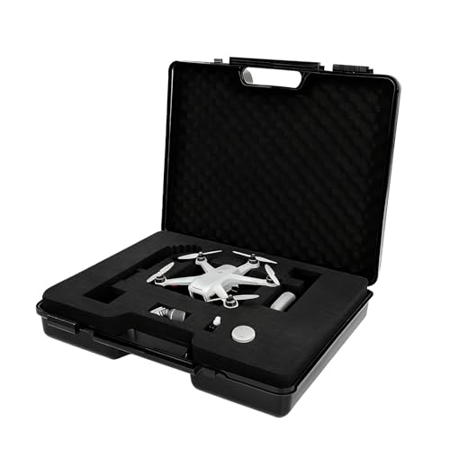 hard case with foam - waterproof travel case for microphone and gear, shockproof hard shell storage box with customizable foam, 19x16x4.5 inches, ideal for home, camping and outdoor use