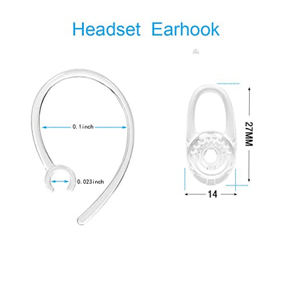Plantronics M155 M165 M1100 M100 M55 M28 M25 Voyager Edge Earbuds Gel Ear Hooks Spare Fit Kit Replacement Silicone Antislip Accessories - size: Medium