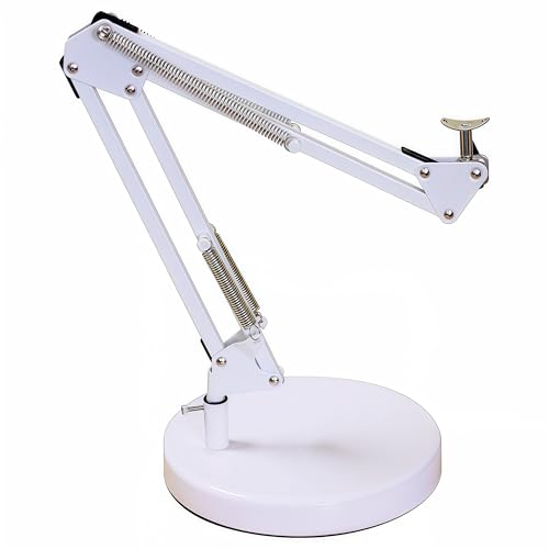 Desk Lamp Base: Round inches Mounting Stand for Desk Lamps,Magnifying Glass with Light,Mic Arm Desk Mount,Swing Arm Desk Lamp,for Home Office,Compatible for lk-1 cl-2 (Silver) - color: Silver