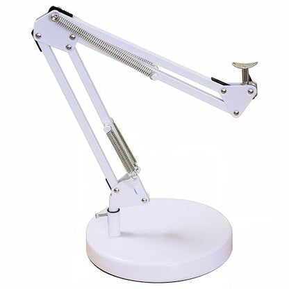 Desk Lamp Base: Round inches Mounting Stand for Desk Lamps,Magnifying Glass with Light,Mic Arm Desk Mount,Swing Arm Desk Lamp,for Home Office,Compatible for lk-1 cl-2 (Silver) - color: Silver