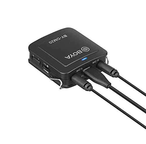 Boya BY-DM20 2-Person Digital Lavalier Microphone with Lightning, USB-C & USB Output Cables for iPhone, iPad, Smartphones, Tablets, & MAC/PC Computers, Black | Includes mixer, 2 lavaliers, USB cables and case for recording, interviews and vlogging