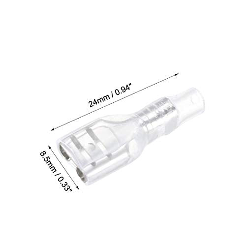 uxcell 100pcs 6.3mm Wire Terminals Connector Quick Splice Female Spade Connect with Insulating Sleeve