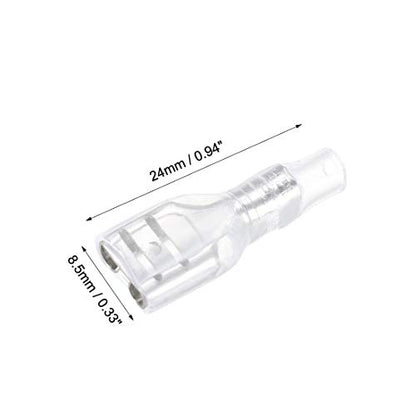 uxcell 100pcs 6.3mm Wire Terminals Connector Quick Splice Female Spade Connect with Insulating Sleeve