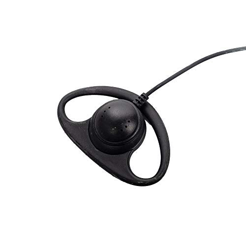 Caroo D Shape Earpiece Headset with Mic PTT Compatible with Baofeng UV-5R BF-888S BF-F8HP BF-F9 UV-82 UV-82HP UV-82C Kenwood TK-2107 TK-3107 Walkie Talkies Two Way Radio 2 pin