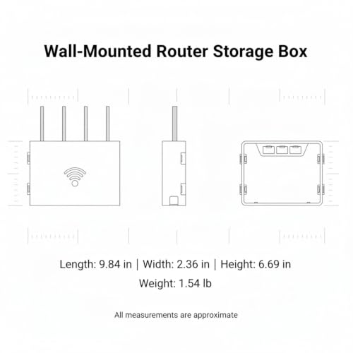 Wall-Mounted Audio-Visual Component Shelf, Carbon Steel Media Storage Rack in White, Fits 9.8 or 11.8 Inch Devices - size: 9.84 x 2.36 x 6.69 in