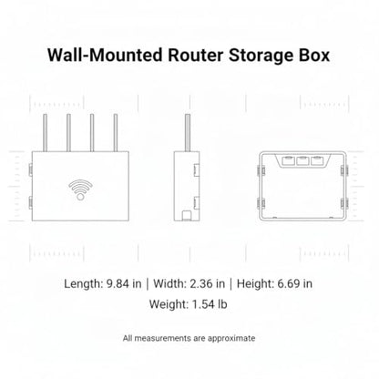 Wall-Mounted Audio-Visual Component Shelf, Carbon Steel Media Storage Rack in White, Fits 9.8 or 11.8 Inch Devices - size: 9.84 x 2.36 x 6.69 in
