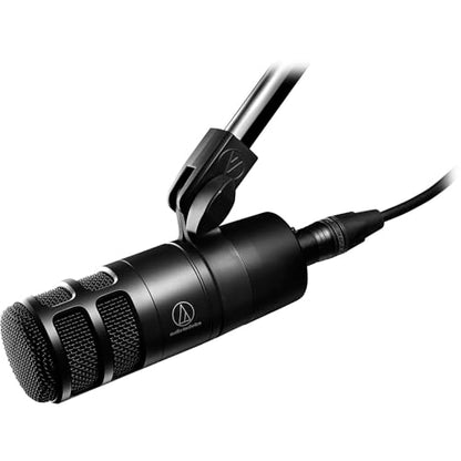 Audio-Technica AT2040 Hypercardioid Dynamic Podcast Microphone Bundled with 20ft XLR Cable + Microphone Arm (3 Items)
