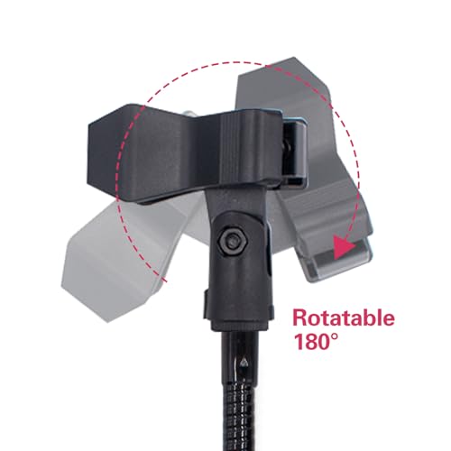 Gooseneck Microphone Stand with Crab Clamp, 11.8 Inch Flexible Adjustable Desk Arm with Microphone Clip for Music Recording Equipment and Live Broadcast Accessories