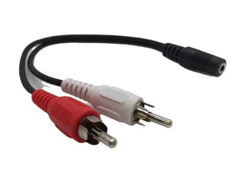 QualConnect 3.5mm Stereo to Dual RCA Audio Adapter Cable, 3.5mm Female to Dual RCA Male (Red/White), 6 inch