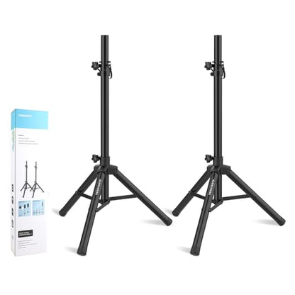 Vondynote Tripod Speaker Stands Pair 33.5"-53.5" PA DJ Mini Speaker Stands | 35mm Pole Mount, Short Mini Speaker Mount Stand Pair, Adjustable Height