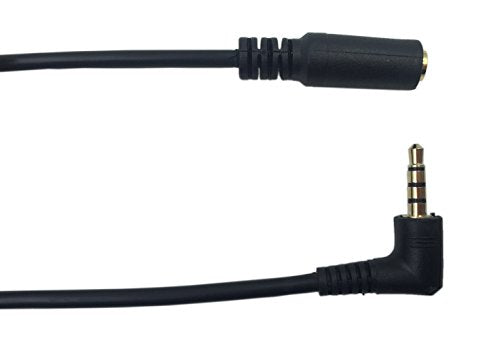 CERRXIAN 1Ft 3.5mm 4 Pole Male to 3 Pole Female Gold Plated Stereo Audio Cable Headset Extension Cable for Phones, Headphones, Speakers, Tablets, PCs, MP3 Players and More(2-Pack)