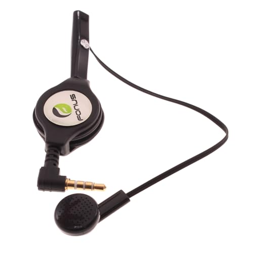 Headphone Retractable Mono Earphone for Compatible with Samsung Galaxy A25 5G/A15 5G - 3.5mm w Mic Headset Handsfree Earbud Earpiece