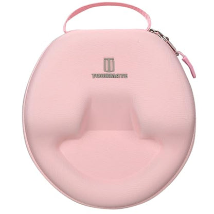 Hard Travel Case for Logitech Zone Vibe 100/125 Wireless Ear Headphones, Protective Carrying Storage Case - Tourmate（only case） - color: Pink