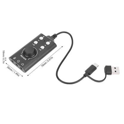 USB Sound Card, External Stereo Sound Card with Volume Control, USB to 3.5mm Jack Audio Adapter for PC Laptop Desktop Headset