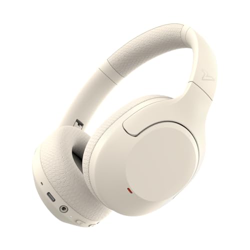 VOKALEN Hyper Pro 2 Bluetooth Headphones Over Ear, Hi-Res Audio, Adaptive Noise Cancelling, 60H Playtime, DEEP360 Spatial Sound, Comfort Mesh Ear Cushions, Deep Bass, Custom EQ (Pro 2, Ivory White) - color: Ivory White, style: Pro 2