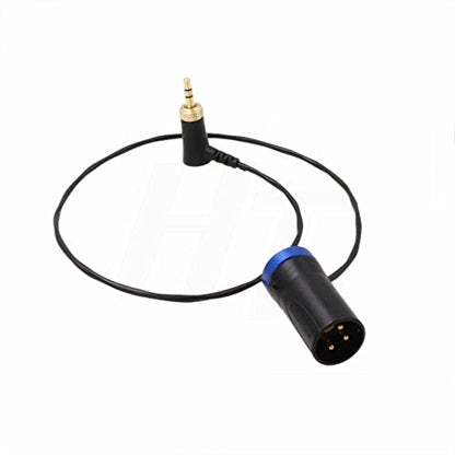 Audio Cable Locking 3.5mm XLR 3 Pin for Sennheiser G4 Sony UWP Wireless Receiver to Sony FX9 Camera Sound Devices Mixer, Low-Profile Right Angle 20" Blue