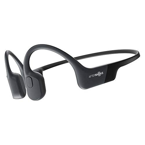 Aftershokz Aeropex (Rebranded as Shokz OpenRun) - Open-Ear Bluetooth Bone Conduction Sport Headphones - Sweat Resistant Wireless Earphones for Workouts and Running - Built-in Mic