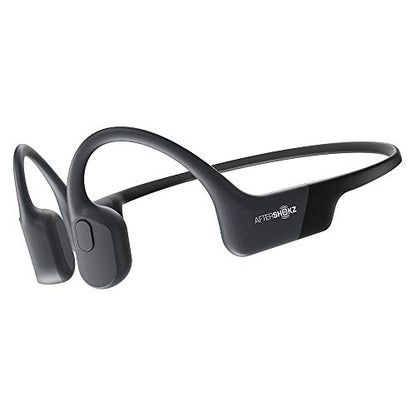 Aftershokz Aeropex (Rebranded as Shokz OpenRun) - Open-Ear Bluetooth Bone Conduction Sport Headphones - Sweat Resistant Wireless Earphones for Workouts and Running - Built-in Mic