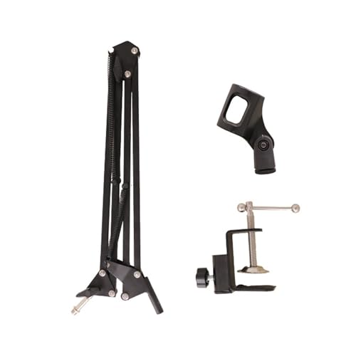 Mic Boom Arm, Adjustable Aluminum Alloy Desk Mount Microphone Stand, Desktop Mic Stand with 360 Ball Head Cable Management Foldable Design for Podcast Streaming Gaming Studio