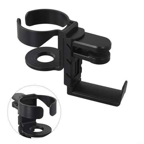 Under Desk Organizer Cup Holder and Headphone Hanger 2 in 1 Adjustable Clamp for a Cleaner Workspace (Black) - color: Black