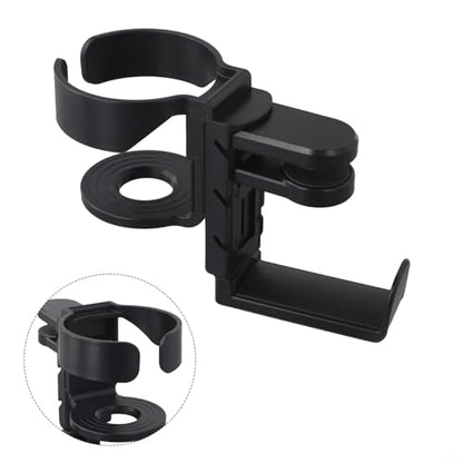 Under Desk Organizer Cup Holder and Headphone Hanger 2 in 1 Adjustable Clamp for a Cleaner Workspace (Black) - color: Black