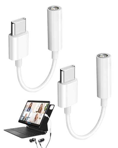 2PCS USB C to 3.5mm Audio Headphone Jack Adapter