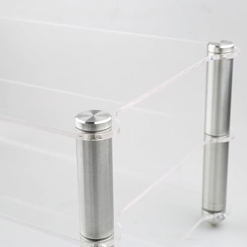 Mini Acrylic Audio Component Rack, Open 2-Layer Rack Aluminium Holders, Small Desktop Multimedia Storage, 3kg Load Capacity, for HiFi Audio Equipment Dac Amplifier Amp - color: A