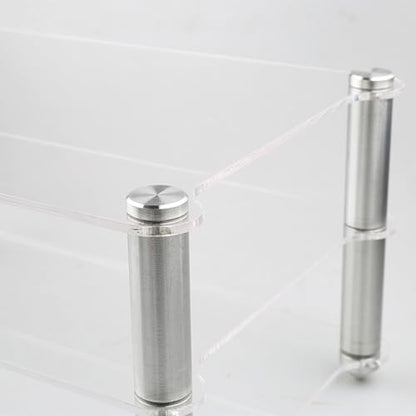 Mini Acrylic Audio Component Rack, Open 2-Layer Rack Aluminium Holders, Small Desktop Multimedia Storage, 3kg Load Capacity, for HiFi Audio Equipment Dac Amplifier Amp - color: A