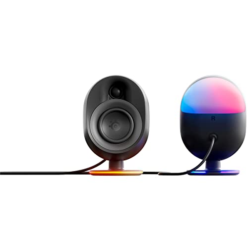 SteelSeries Arena 9 Illuminated 5.1 Desktop Gaming Speakers – 5.1 USB Surround Sound – Wireless Rear Speakers – 2-Way Speaker Design – Subwoofer – RGB Light, Bluetooth – PC, PlayStation, Mobile, Mac - style: Arena 9